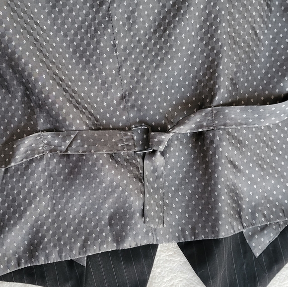 Pinstripe Vest Formal Suit Piece Black Gray Button Down J. Ferrar S - Picture 5 of 7